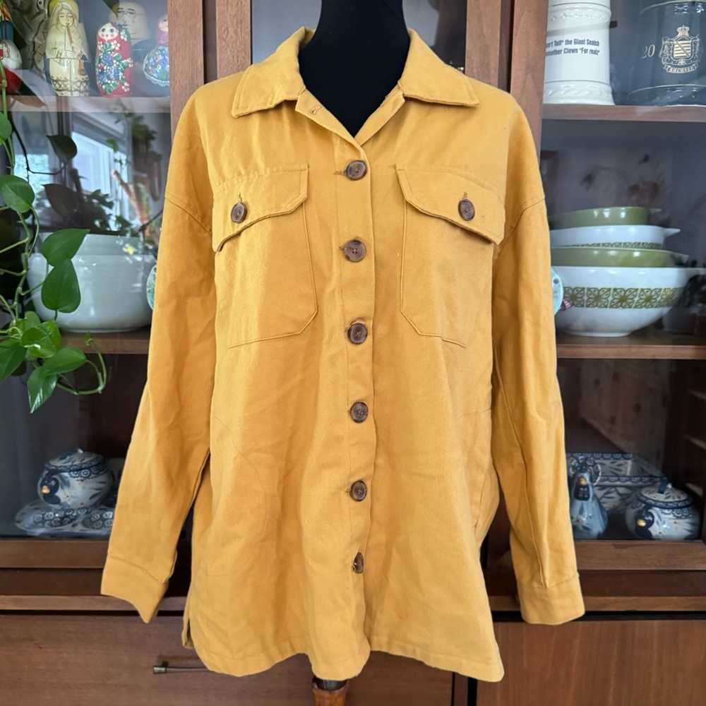 NWT Taxi Mustard Oversized Button Down Shacket